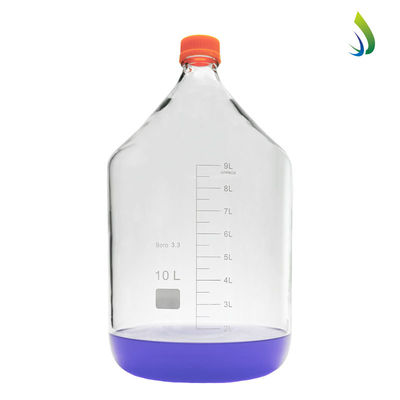 Özelleştirilebilir Laboratuvar 10L Yuvarlak Alt Sarı vida cam medya depolama Reagent şişe